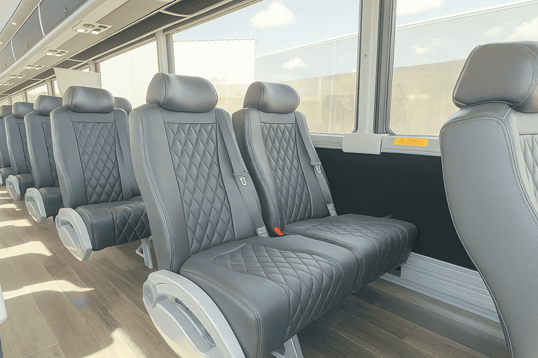 interior of Coach Bus Hialeah charter bus